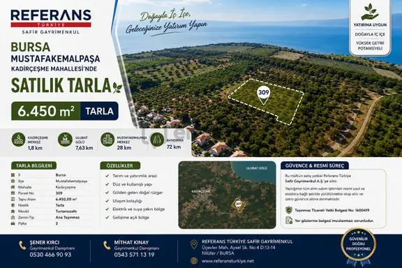Rt Safir'den Bursa Mustafakemalpaşa Kadirçeşme Mahallesi'nde Satılık 6.450 M² Tarla 1