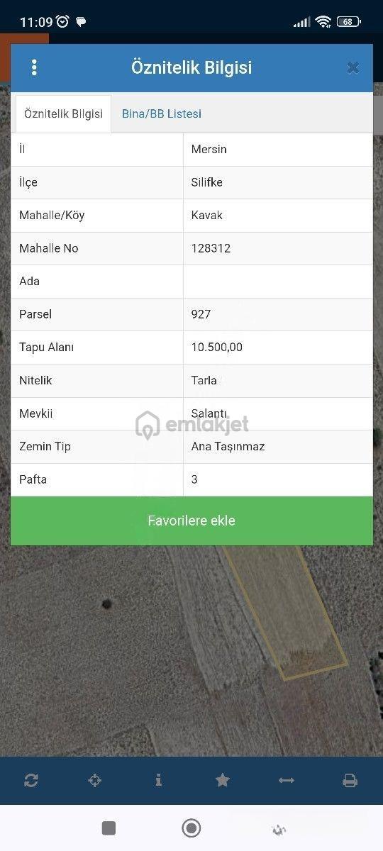 Silifke Kavak Yolu Olan 10.500 M2 Satılık 2
