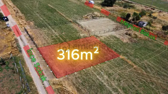 Çorlu Yenice'de Villa İmarlı Satılık Arsa 316m² 2.kat İmarlı 1