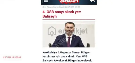 Kırıkkale Ballışeyh'te 10kat İmarlı Fırsat Arsa Toki Konut Komşu 2