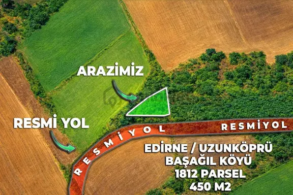Uzunköprü Başağıl Mahallesinde Tek Tapu 450 M2 Satılık Tarla 2