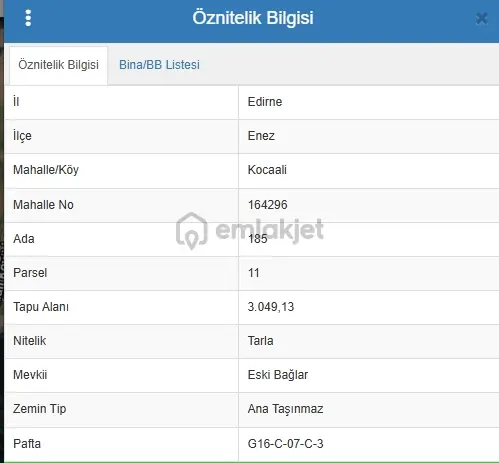 Fırsat ! Enez Kocaali Köyünde Yola Cephe Satılık 3049m2 Arazi 2
