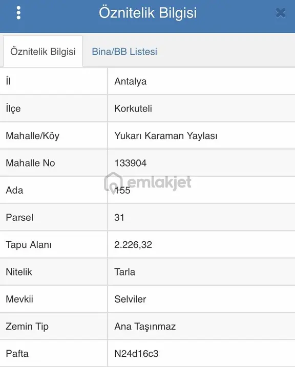 Korkuteli Yukarıkaraman'da Tarla Vasfında 1