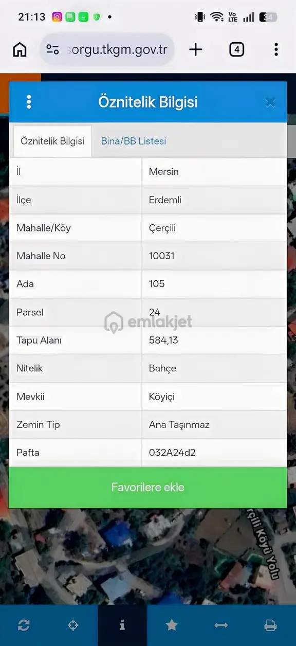 Mersin Erdemli Çerçili Mahallesi'nde Satılık Arsa 2