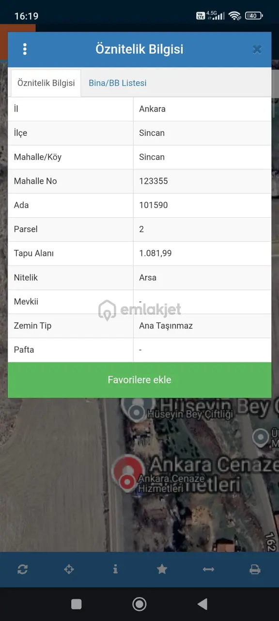 Sincan Saraycık Mahallesinde 18 M2 Satılık Yaşil Alan Hissesi 2