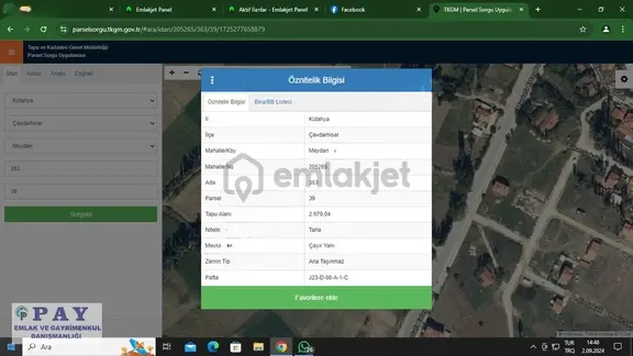 Pay'dan Satılık Çavdarhisar Meydan Mahallesinde Arsa 2