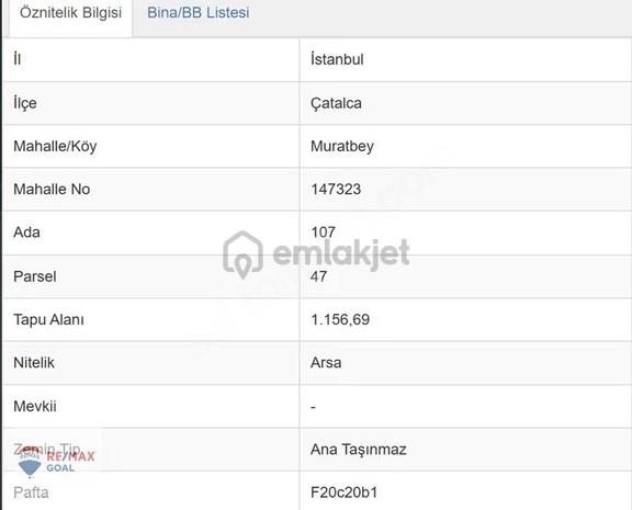Çatalca Muratbey Mah. 1.156 M2 Satılık Arsa 2