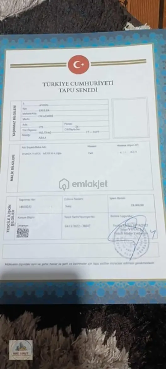 Has Umut Gayrimenkulden Aydın Ovaemiri Mah Satılık Arsa 1