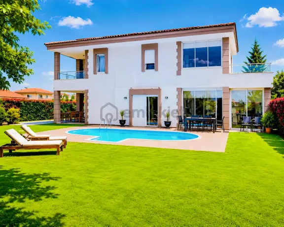 Çeşme Dalyan'da Satılık 4+2 Havuzlu Deniz Manzaralı Villa 1