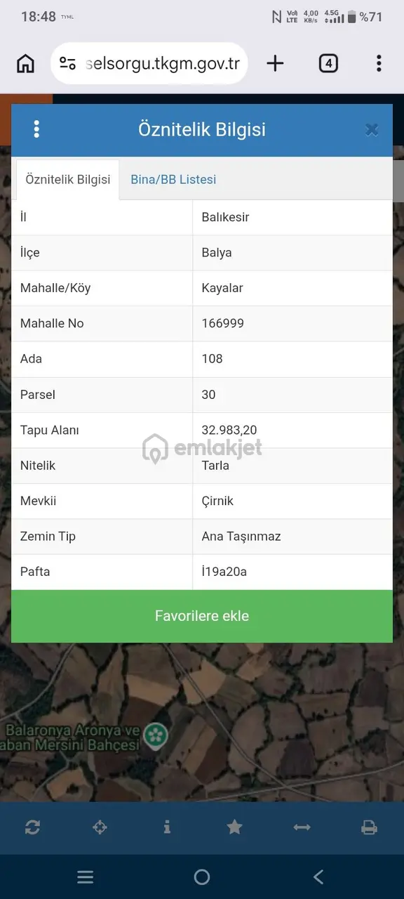 Balya Kayalarda 32983 M Çiftlik İçin Tarla 2