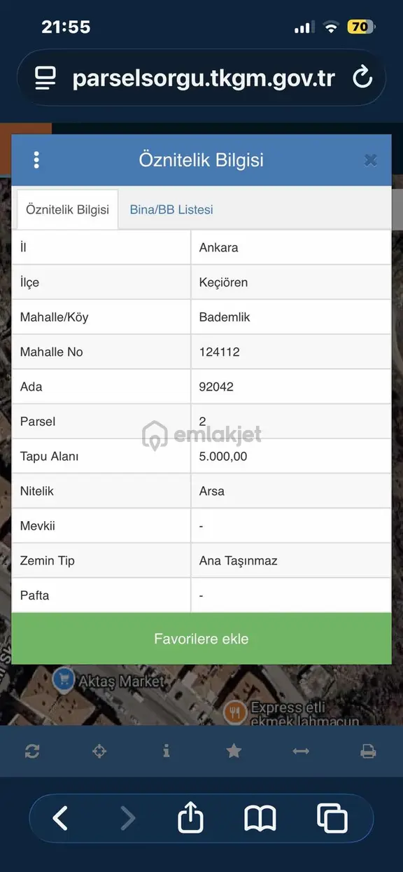 Keçiören Bademlik Vadisinde Arsa 2