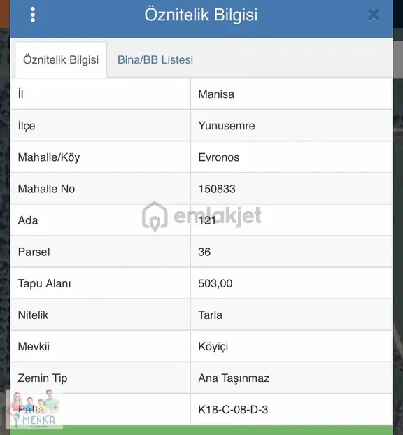 Yunusemre Evrenos'da Satılık Tarla