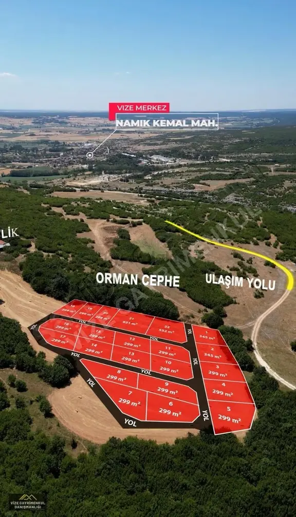 Vize Mehmet Akif Mah. 299 M2 Hisseli Arsalarımız Satılık 2