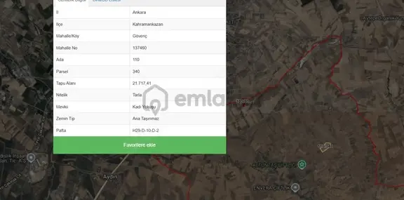 Güvenç Kahramankazan 21.717,41 M2 Tarla 1