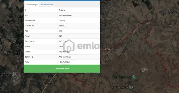 Güvenç Kahramankazan 21.717,41 M2 Tarla 1