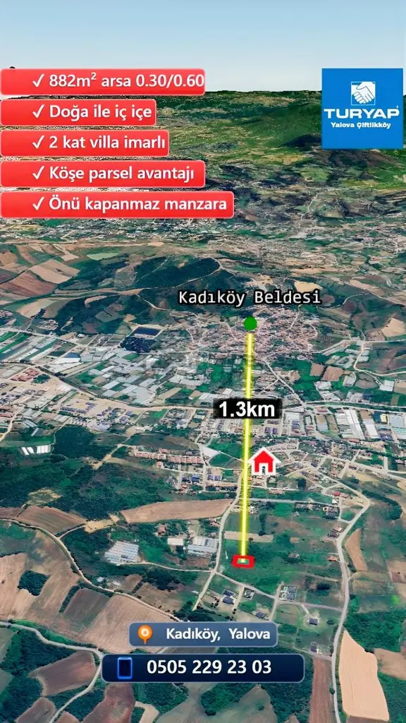 Turyap'tan Kadıköy Langa Boğazı Satılık 882m² Köşe Villa İmarlı 2