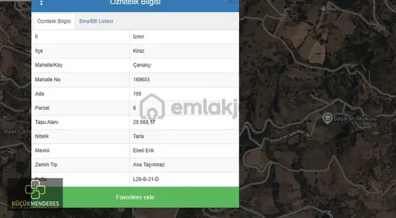 Küçük Menderes'ten Kiraz Çanakçı Mah. Manzaralı Satılık Bahçe 2