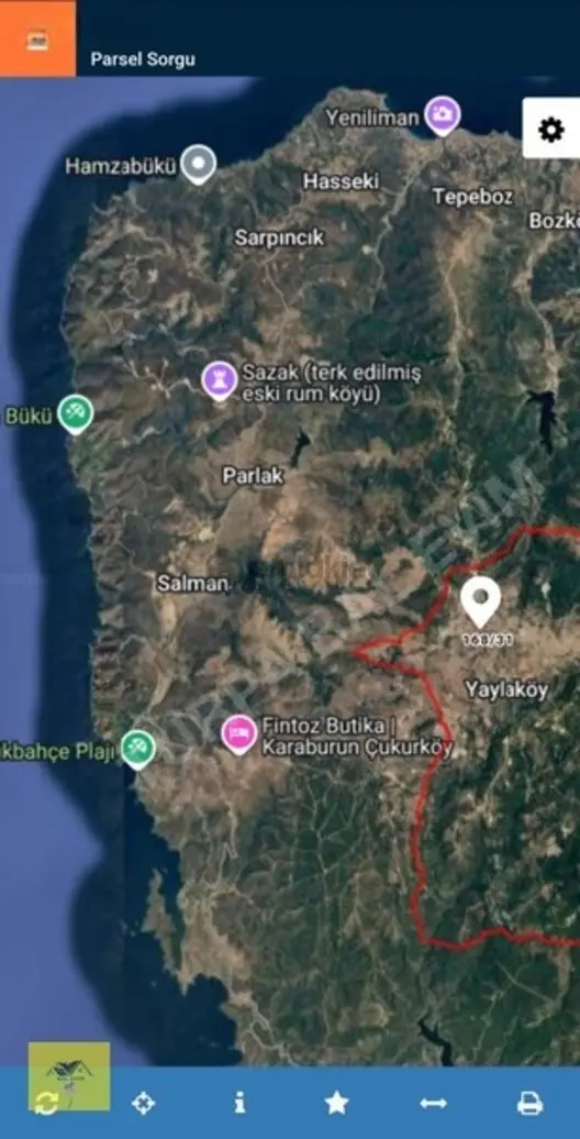 Karaburun Yayla Köy'de Satılık Tarla 1
