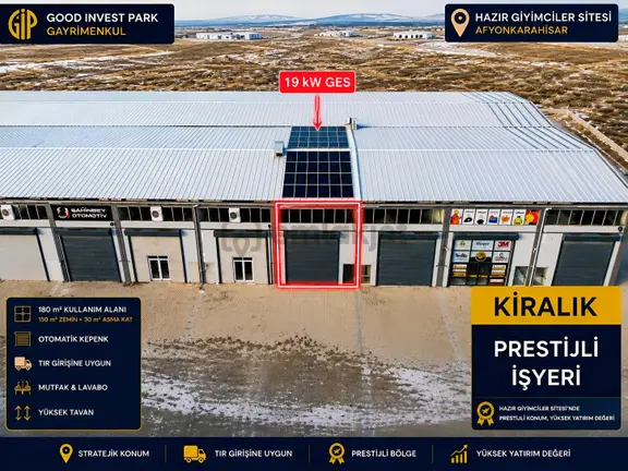 Afyon Osb Yanı Hazır Giyimciler Sit. 19 Kw Ges'li Kiralık İşyeri 1