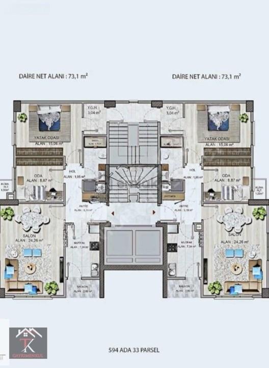 Fahrettin Kerim Gökay'da 2+1, 73m², Marmaray & Metrobüse Yakın 2