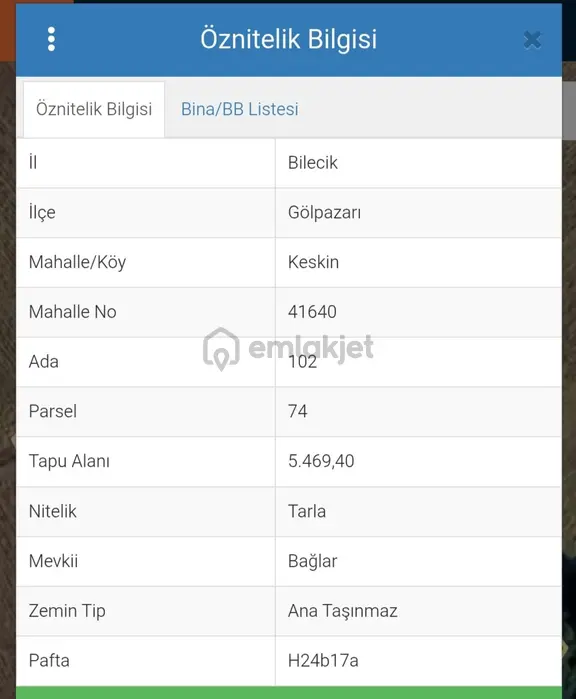 Bilecik Gölpazarı Keskin Köy Ekime Uygun Düz Zemin Üzerinde Yatırımlık Satılık Tarla 1