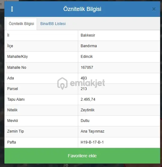 Denize 550m Müstakil Tapulu 2.495m² Edincik Zeytinlik 2