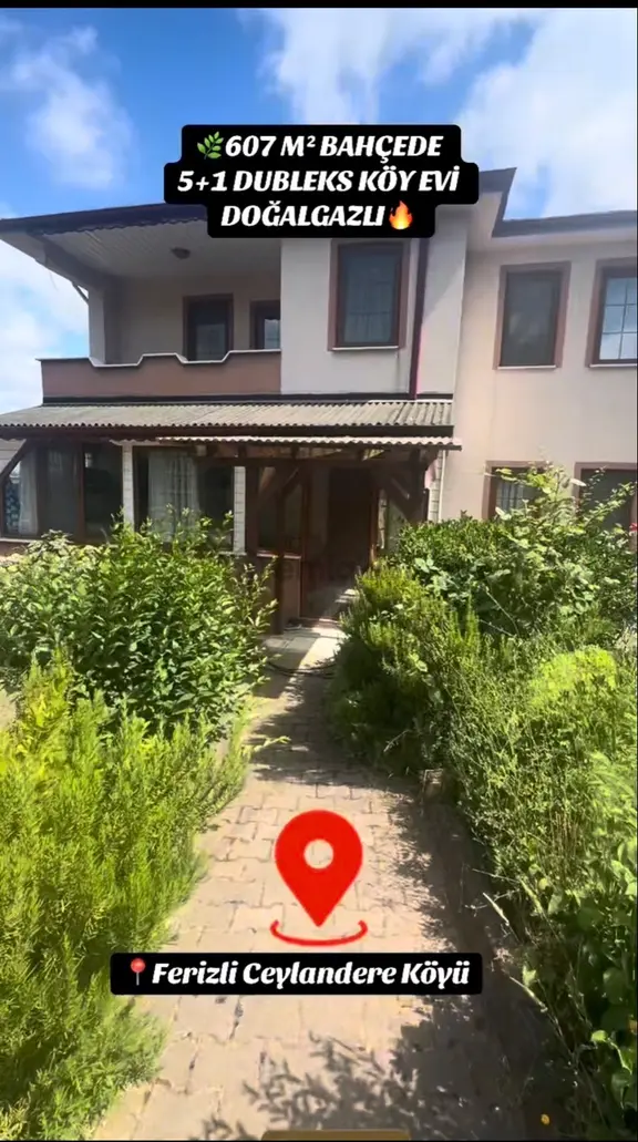 Sakarya Ferizli Ceylandere’de 607 M² %40 İmarlı Arsa İçinde 5+1 Dublex Ev 2