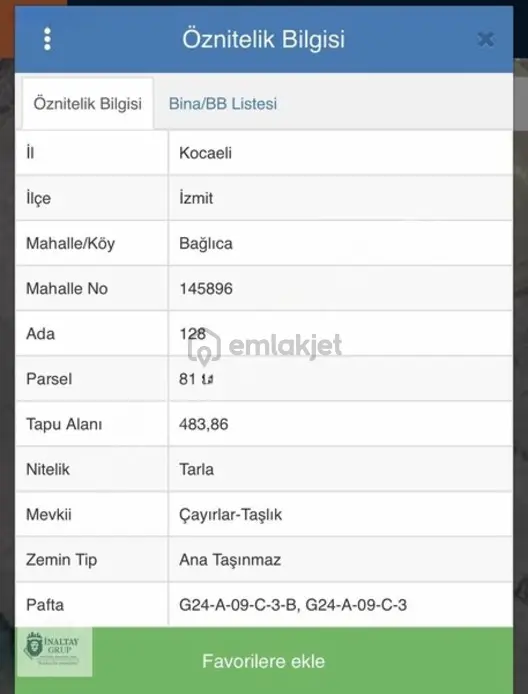 İzmit Bağlıca Mahallesinde Fırsat Satılık Arsa 2