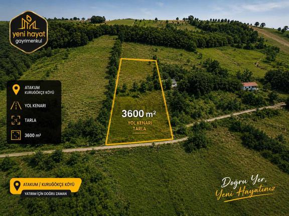 Atakum Kurugökçede Satılık 3.600 M2 Tarla 1