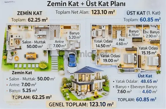 Bandırma Yeniyenice 2 Katlı Villa Ruhsatı Hazır 7788 M2 Satılık 2