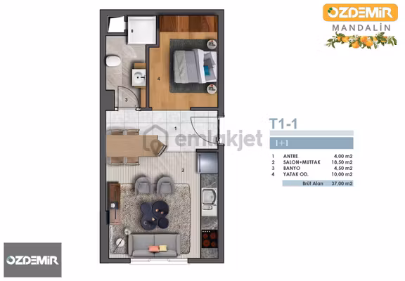 Edremit/zeytinli Lansmana Özel Ödem Secenekli 1+1 Daire 2