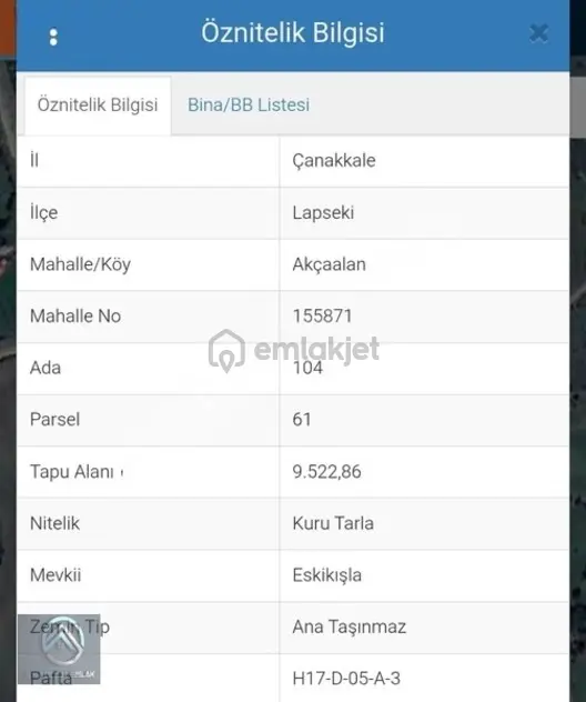 Çanakkale Lapseki Akçaalan Satılık Tarla. 2