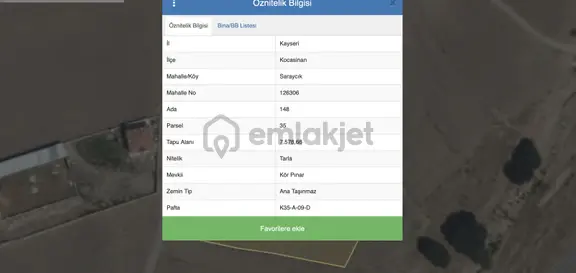Kocasinan Saraycık Mah. Çiftlik Yapmaya Uygun Tek Tapu 7.500 M2 1