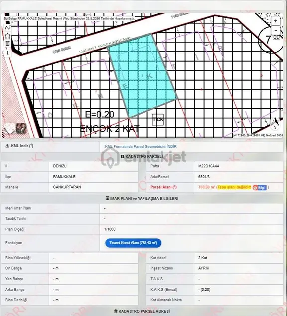 Remax Model Den Cankurtaranda Ticari+ Konut İmarlı Satılık Arsa 2
