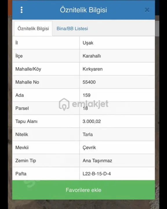 Kırkyarenköyünde Tarla 3000 M2