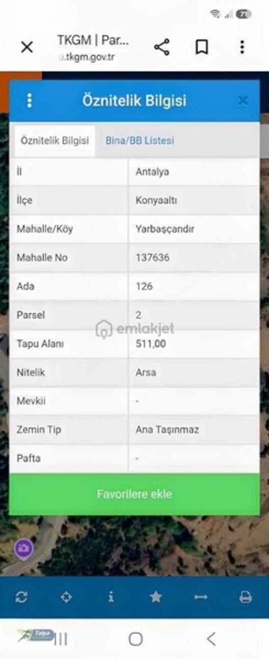 Konyaaltı Yarbaşçandırda Fırsat 511 M² Arsa 2