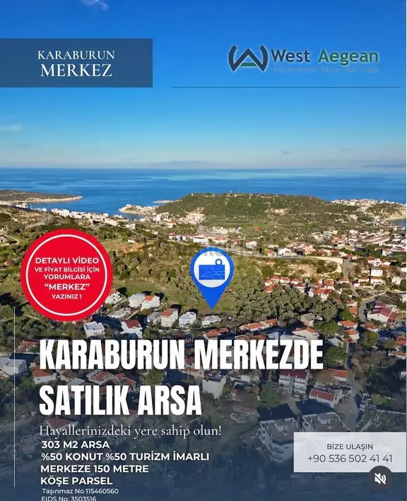 Karaburun Merkezde 303 M2 Köşe Arsa İçerisinde Müstakil Ev 1