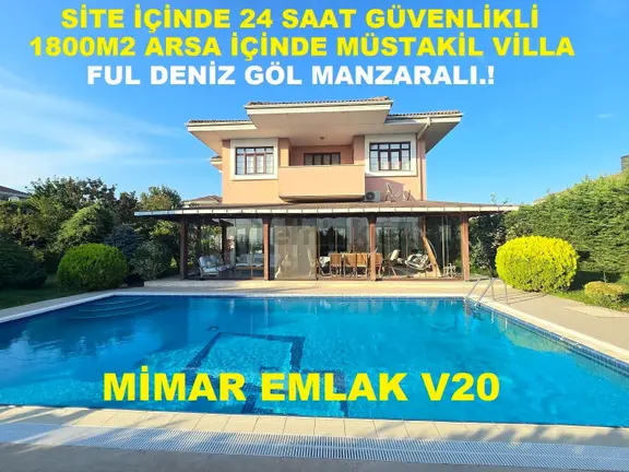 Satılık Villa 1800m2 Arsa İçinde Havuz Güvenlik Site 7+1=350m2 1