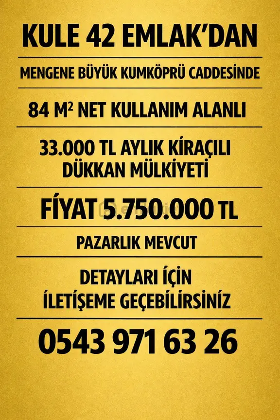 Eski Garaj Yakını 33.000 Tl Kira Getirili Dükkan Mülkiyeti 1