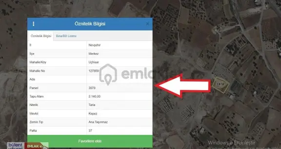 Uçhisar Kepez’de 2.140 M² Yatırımlık Satılık Tarla 1