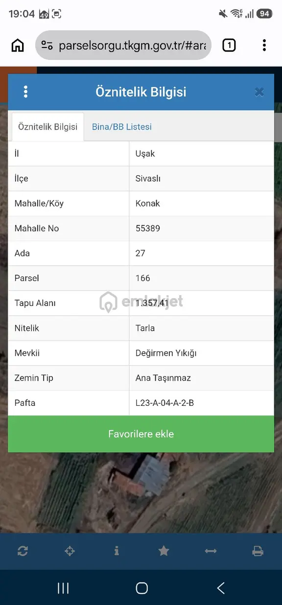 Uşak Sivasli Merkezde Tarla İmar Dibinde 2