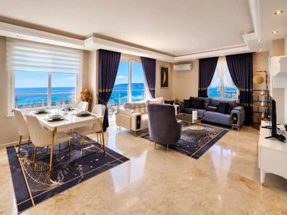 Alanya Mahmutlar 2+1 Ful Deniz Manzaralı Denize İlk Bina Satılık Lüx Daire 1