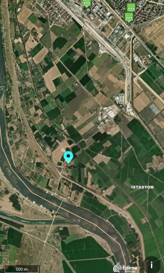 Edirne İstasyon Mah. Ana Yola Cepheli Satılık 1.245m2 Tarla 2