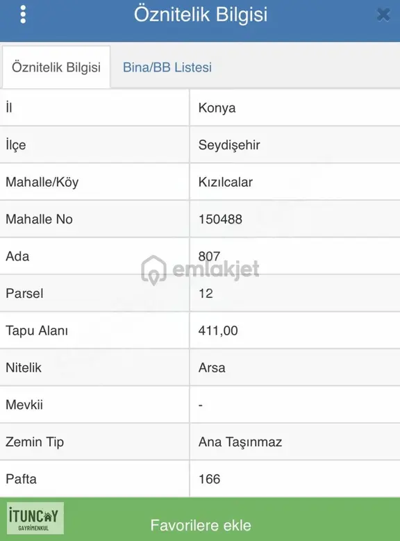 İtuncaydan Satılık Üç Kata İmarlı Arsa