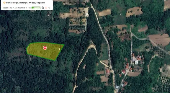 Atlas'tan | İnegöl Bahariye Mahallesinde Satılık 6.536 M² Tarla 2