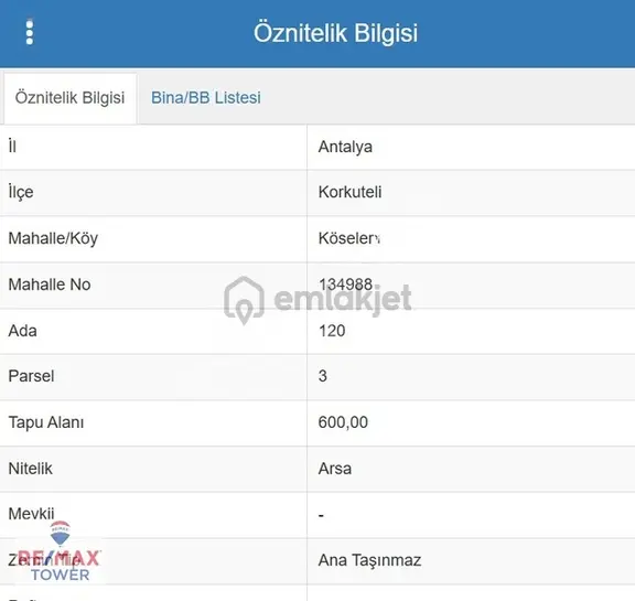Antalya, Korkuteli, Köseler'de, 600 M2, Villa İmarlı Arsa 2