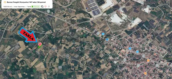 Atlastan | İnegöl Kurşunlu Mahallesinde Satılık 1.837² Tarla 2