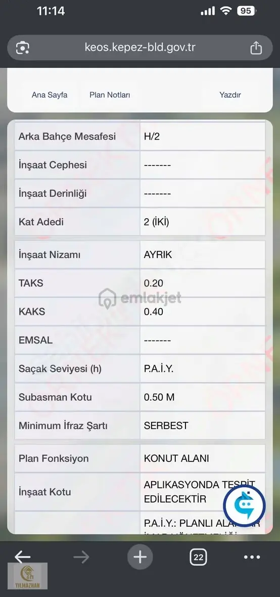 Altıayak Mahallesinde 350 M² Konut İmarlı Arsa 2