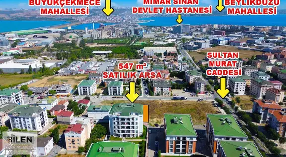 #büyükçekmece Merkez'de 547 M2 1.00 Emsal 4 Kat İmarlı Arsa 1