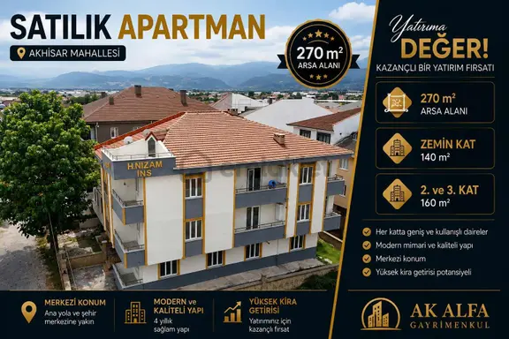 Akhisar Mah. Karalar Yoluna Yakın Satılık 3 Katlı Sıfır Bina 1